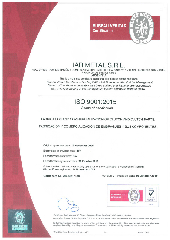 Calidad IAR Metales